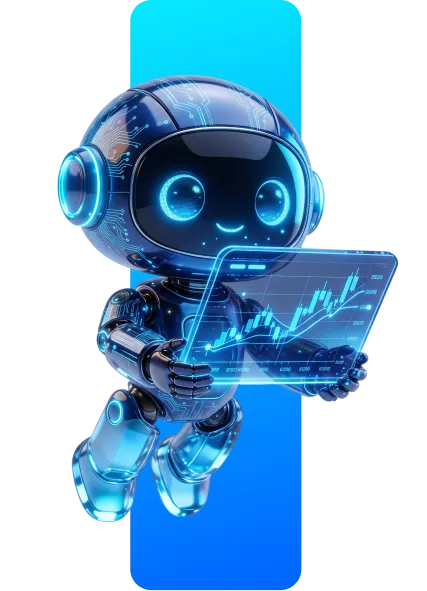 MEV trading robot reviewing a trading dashboard